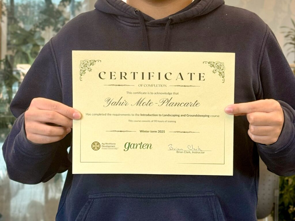 Winter Graduation for Landscape Training Program in Salem.