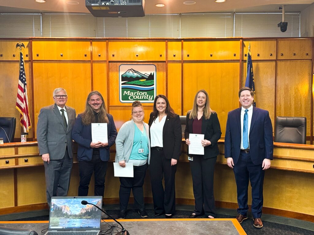 Garten gets IDD recognition from the Marion County Board of Commissioners.